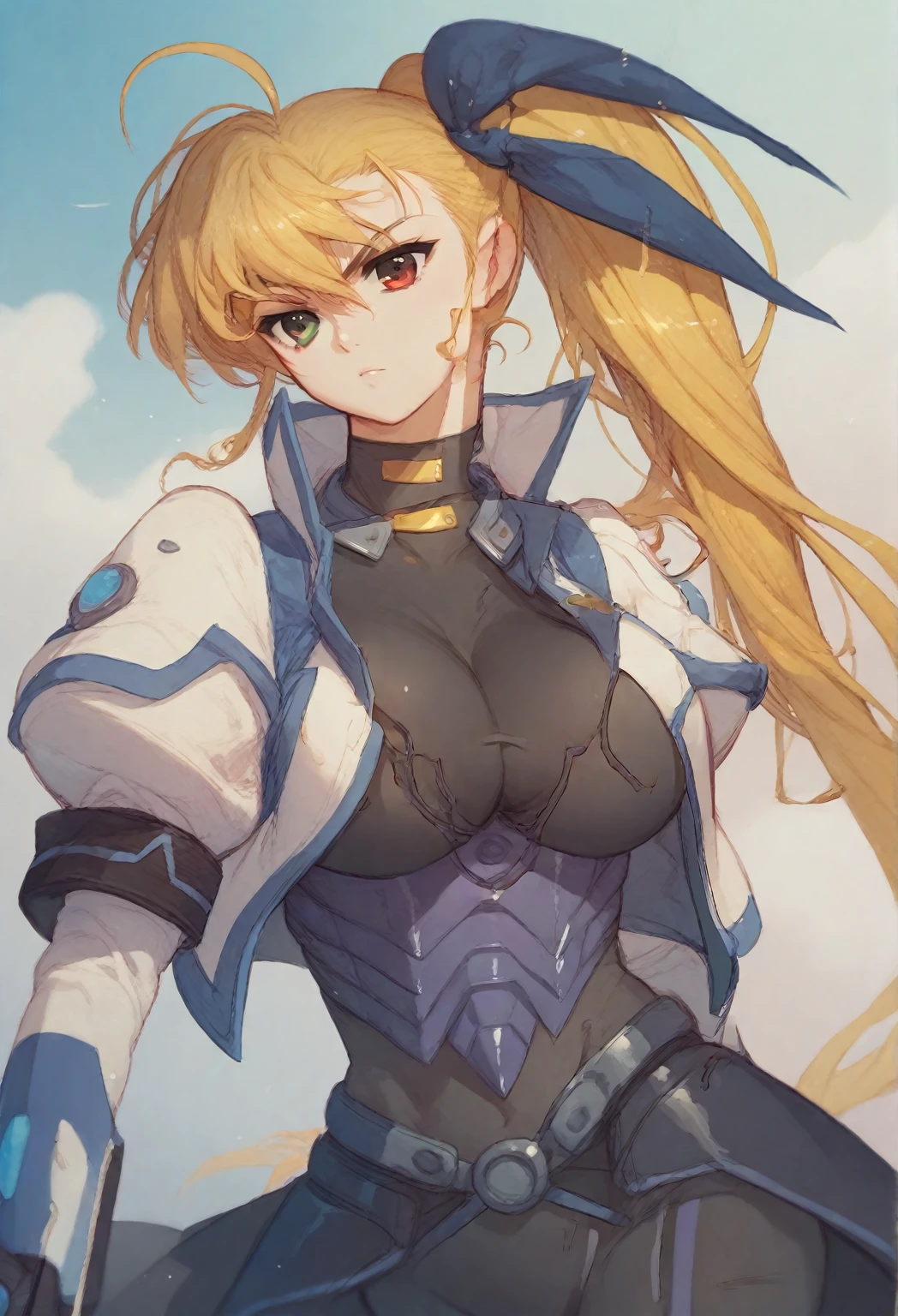 best quality, official art, masterpiece, textile shading, HDR, very detailed, colorful, best details, fantasy, suit, Yui Takamura:1.9, 1 female, 25 years old, best quality, official art, masterpiece, textile shading, HDR, very detailed, colorful, best details, fantasy, battle suit,1 female, 25 years old, standing on stairs,A castle town with an old castle view, sunny,choppy hair, big breast, skinny,Surrounded by a large crowd:1.9、Confetti flutters、Blessed、Being welcomed:1.5、cameltoe:1.3, ground level shot:1.9,