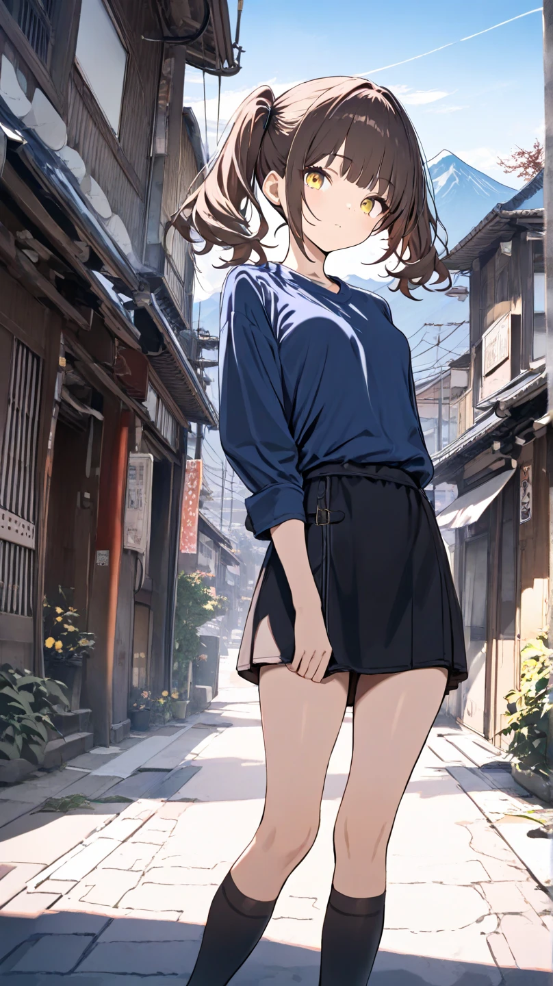 "((workshop)), Perfect quality, Fat, bulging, full bodyesbian, Stunning beauty, Jean Farvonian, Small breasts, (High-quality anime, Makoto Shinkai), Angry, Blush, Stand on the street by the river next to the village, Hands on chest, looking at the audience smiling, No gloves. short hair blowing in the wind, The background is simple and blue, And the line of sight is downward at a low angle, Bright lightning.