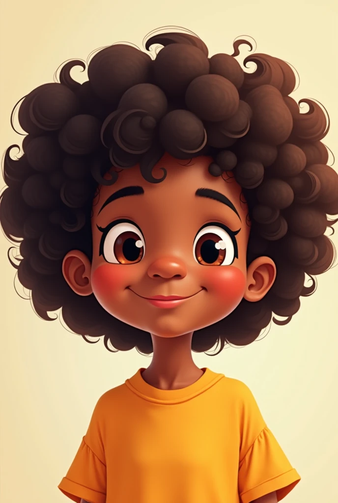 A chubby 14 year old black girl with short curly hair