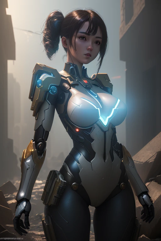 (1girl:1.5), Cinematic, hyper-detailed, and insanely detailed, this artwork captures the essence of a hairless muscular female android girl. Beautiful color grading, enhancing the overall cinematic feel. Unreal Engine brings her anatomic cybernetic muscle suit to life, appearing even more mesmerizing. With the use of depth of field (DOF), every detail is focused and accentuated, drawing attention to her eyes and the intricate design of the anatomic cybernetic muscle suit . The image resolution is at its peak, utilizing super-resolution technology to ensure every pixel is perfect. Cinematic lighting enhances her aura, while anti-aliasing techniques like FXAA and TXAA keep the edges smooth and clean. Adding realism to the anatomic cybernetic muscle suit, RTX technology enables ray tracing. Additionally, SSAO (Screen Space Ambient Occlusion) gives depth and realism to the scene, the girl's anatomic cybernetic muscle suit become even more convincing. In the post-processing and post-production stages, tone mapping enhances the colors, creating a captivating visual experience. The integration of CGI (Computer-Generated Imagery) and VFX (Visual Effect brings out the anatomic cybernetic muscle suit's intricate features in a seamless manner. SFX (Sound Effects) complement the visual artistry, immersing the viewer further into this fantastic world. The level of detail is awe-inspiring, with intricate elements meticulously crafted, the artwork hyper maximalist and hyper-realistic. Volumetric effects add depth and dimension, and the photorealism is unparalleled. The image is rendered in 8K resolution, ensuring super-detailed visuals. The volumetric lightning adds a touch of magic, highlighting her beauty and the aura of her anatomic cybernetic muscle suit in an otherworldly way. High Dynamic Range (HDR) technology makes the colors pop, adding richness to the overall composition. Ultimately, this artwork presents an unreal portrayal of a super muscled cybernetic female android