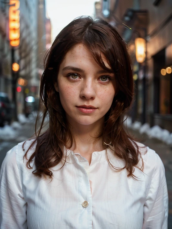 (Name: Billie Jean), Pretty, Vintage Woman Outdit, Perfect Eyes, 1980S, perfect Detailed Face, Angelic Face, Half Body, Elegant, Perfect Long nose, Oval Face, Elegant Tailored Suit, New york 1980s street, Flat Expression
