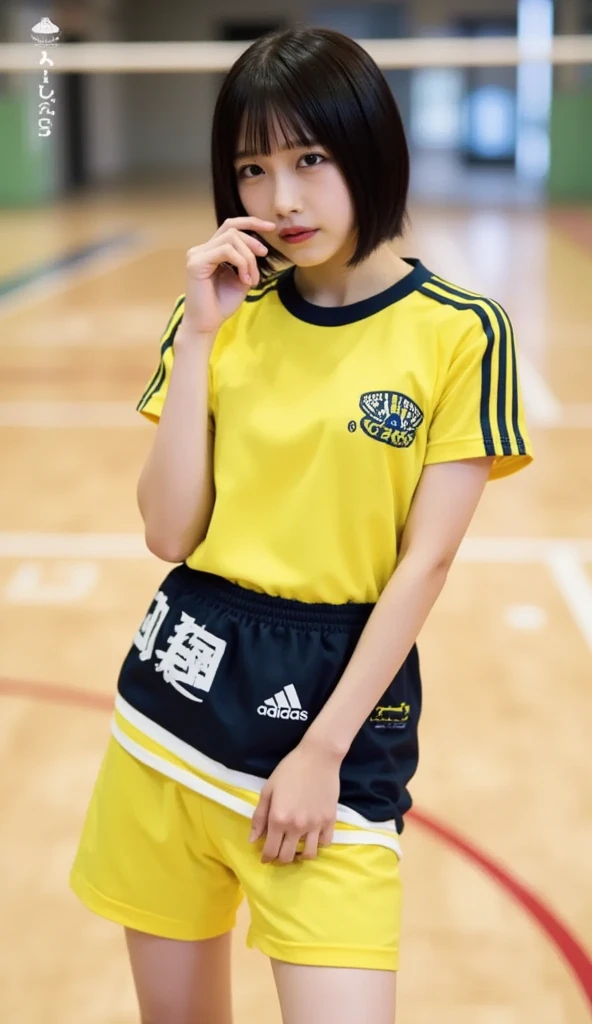 best image quality、black hair、black eye、female primary school student、Junior idol、private server、school bag、shorts、T-shirt
