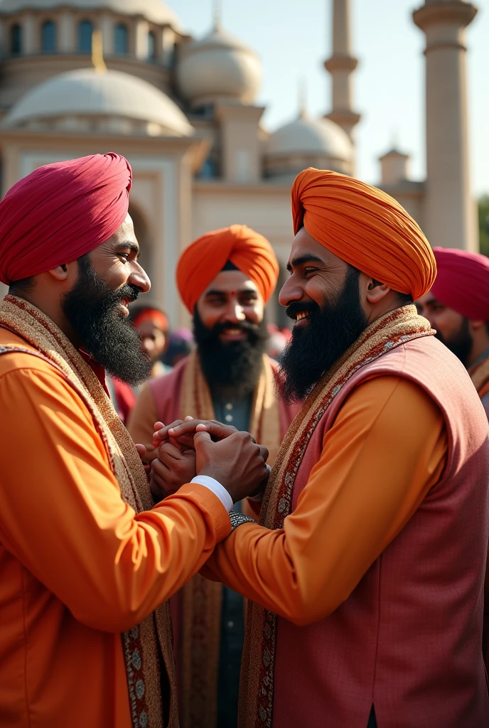 Traditional Rajasthani young mens enjoying with friends 
