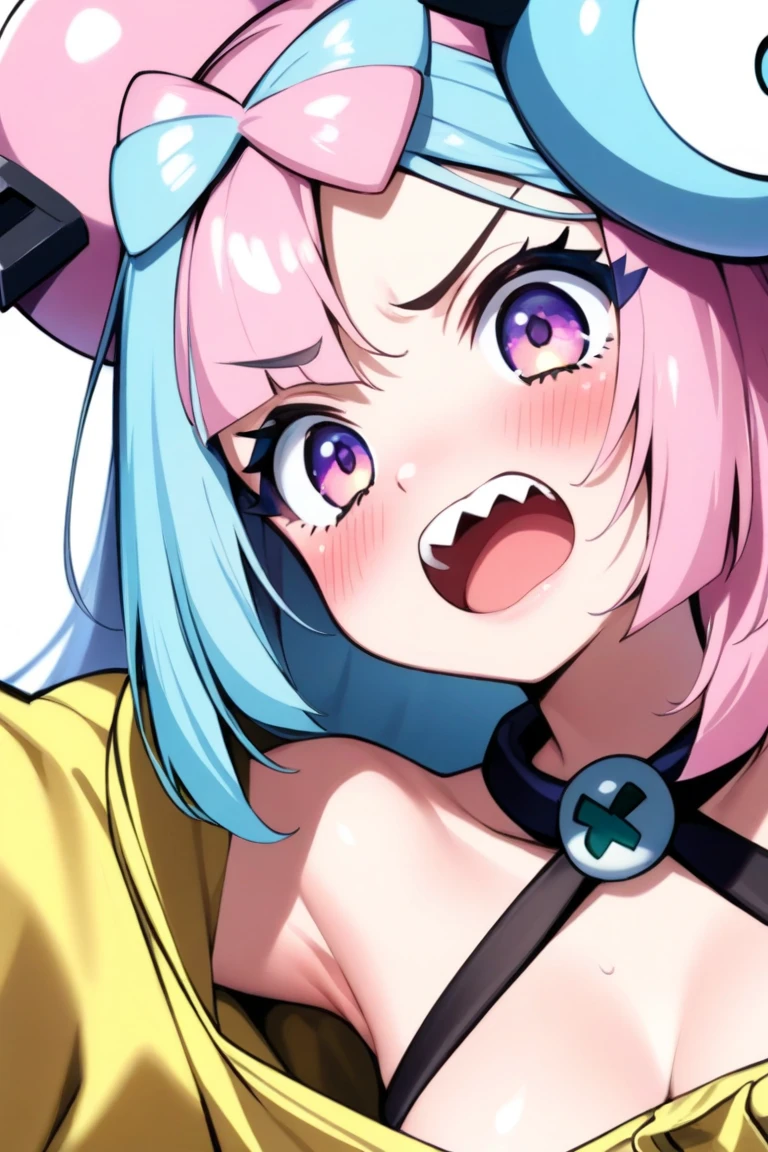 (8k, raw photo, masterpiece, extremely detailed, best quality, professional lighting, high res), BREAK beautiful and adorable girl, iono1, long hair, yellow jacket, long sleeves, hair ornament, tall height, energetic girl, twenty seven years old, BREAK (POV, first person perspective:1.3), (8k, raw photo, masterpiece, extremely detailed, best quality, professional lighting, high res, dynamic moving), (she is looking up the viewer, view from above, close up model:1.2), beautiful and adorable girl, BREAK nsfw, (fellatio, lick job), BREAK (she is licking my penis desperately and ingratiatingly:1.2), foreplay, BREAK (she has very strong sexual desire), (she loves the viewer unrequitedly), extremely love, blush, ingratiating smile, sexual excitement, desperately miserable, the viewer's penis, the viewer's testicles, BREAK partially nude, tits, nipples, sweat drops, (drool), tongue out, lickingoral