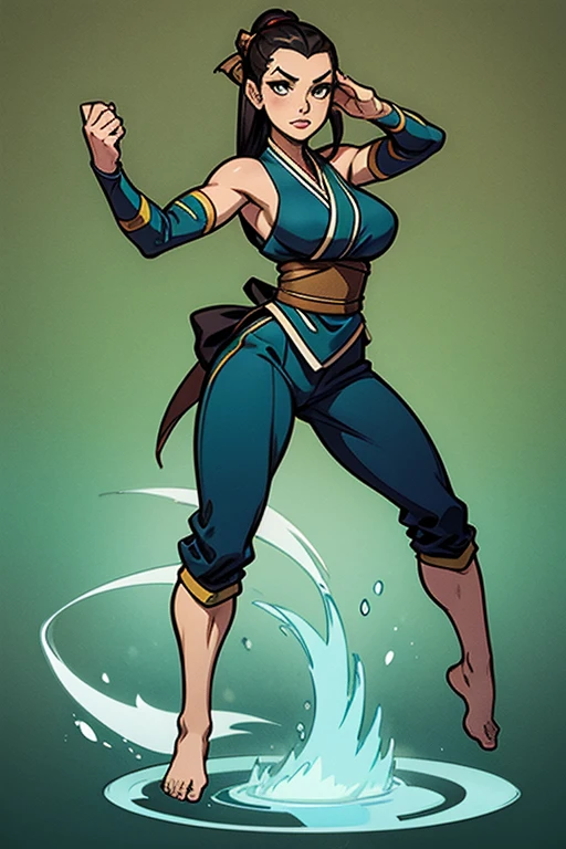 Katara Avatar waterbender full body in diffrent ninja poses