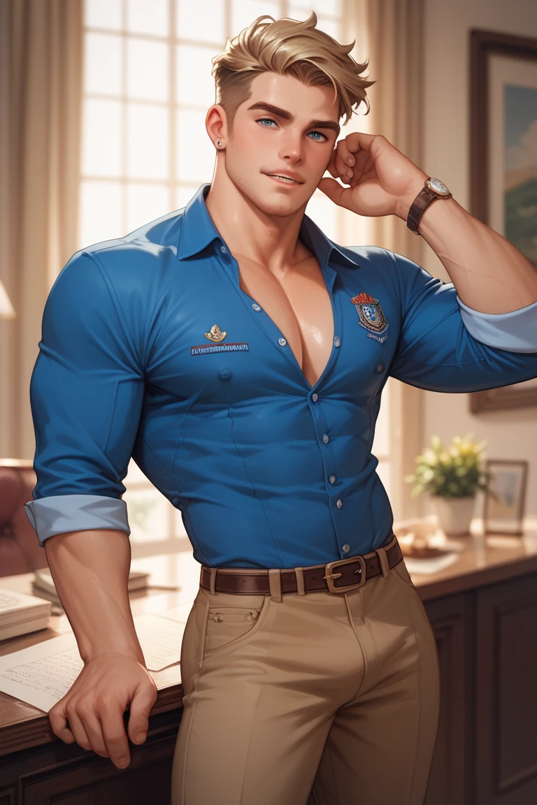 Sexy male naval officer from the 1600s with muscular build