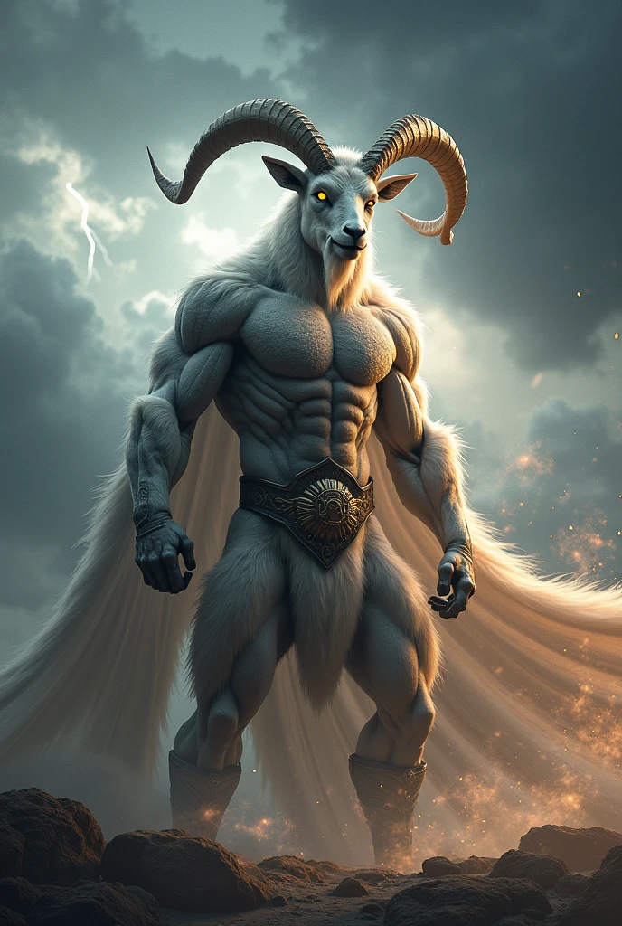 (master piece:1.5), (best quality:1.5), (exquisite lighting and shadow, highly dramatic picture, cinematic lens effect) (Photorealistic picture) highly detailed, realistic, cinematic lighting, studio quality, 8k, wallpaper, dynamic pose, anatomy correct, epic fantasy digital art, Epic composition, full body big muscular white minotaur demon with long large demon horns

