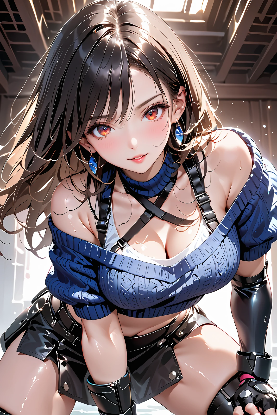 (((masterpiece, Highest quality))),(((alone:1.2))),(((One girl:1.2))),32K Wallpapers, Very detailed,(((((portfolio))))),(((((close))))),(((((breast enhancement))))),((((More Angles)))),(((highlight))),((((Heterochromia iridis)))),(((completion. Detailed face))),((((Very talented)))),(((((The most complicated bondage machine:1.4))))),(((Full-face helmet bondage that completely covers the head and face)))(((Mechanic Girl))),((Overall colorful)),(((((Huge breasts,BDSM,nsfw