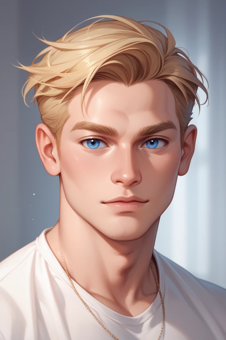 A jock handsome blonde blue eyes man jerking off