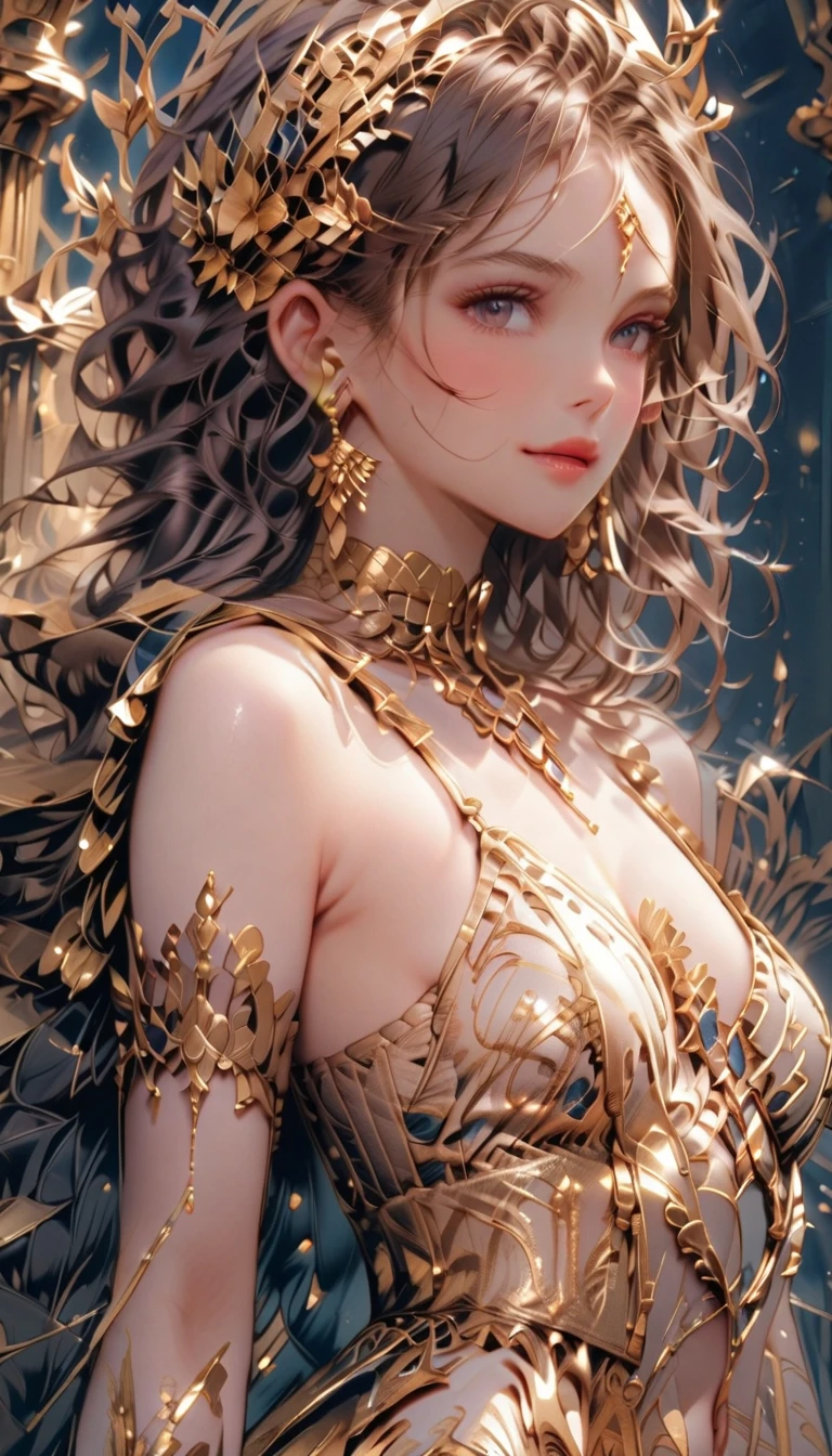 1girl,masterpiece, 8k,semi-realistic,4k,RTX,shaders,brilliant texture work, hands on breast,breast focus