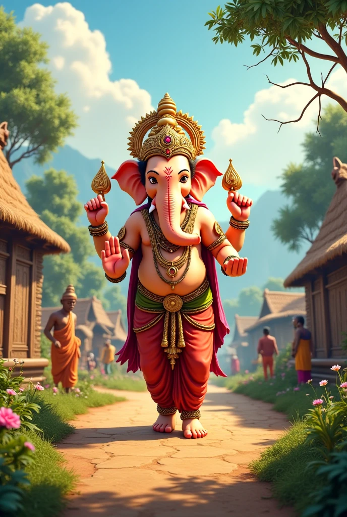 Ganesh ji making a tempal 