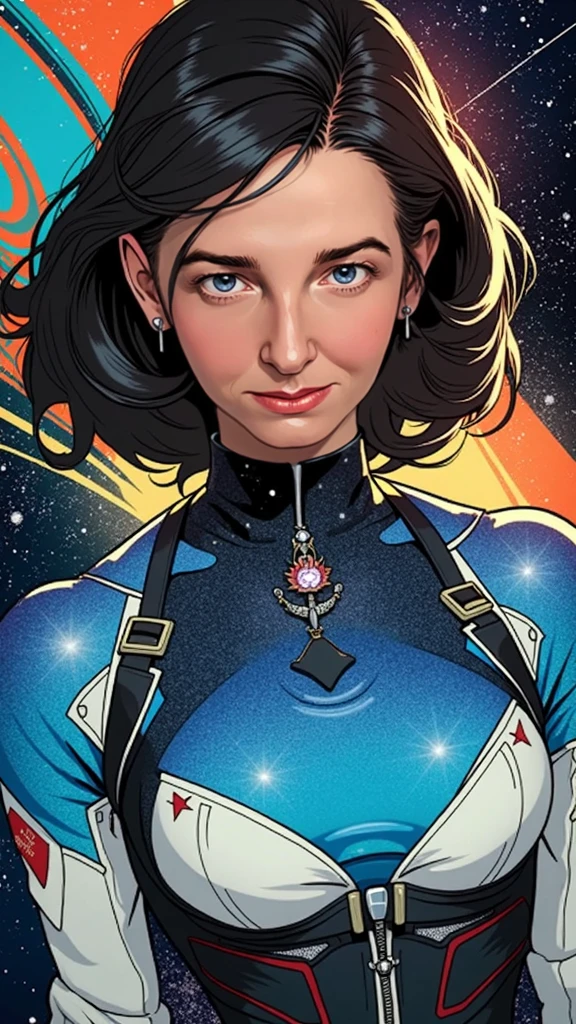 masterpiece,extremely beautiful woman,Excellent sense,(((perfect very white background))),American Comics,(((The Perfect One Woman))),(((one person))),colorful,Highly detailed perfect upper body,highly detailed face,near future,SF,Splatter
