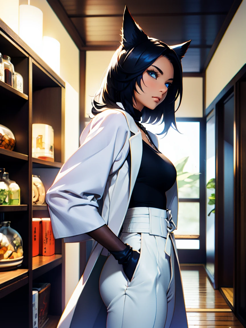 masterpiece, best quality, high quality, highres, wading,looking at viewer,solo,water, sunset, onsen, wisteria,moody lighting, BREAK, 
CARTOON_DC_YJ_Zatanna_ownwaifu, www.ownwaifu.com, 
1girl, black hair, long hair, breasts, lipstick, red lips, makeup, blue eyes, medium breasts, collarbone, lips, 
cleavage, bow, white bow, white choker, white gloves, black jacket, leotard, pantyhose, formal, detached collar, suit, open jacket, white leotard, coattails, black pantyhose, 
<lora:CARTOON_DC_YJ_Zatanna_ownwaifu-15:1>