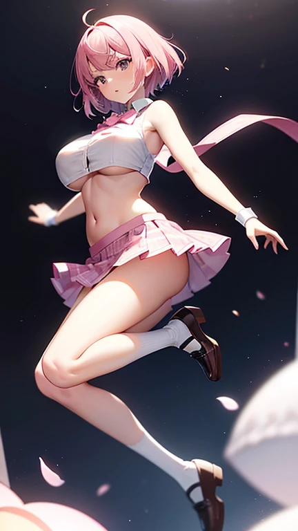 (BESTquality:1.2),(Super Resolution),(1 person),(Cute Women),Jumping from a high place,(Angle from directly below:1.2),(Frilled Skirt:1.2),(Skirt lift:1.2)(Full body:1.2),(Petite body:1.2),(Tattoo on the inside of the thigh:1.2),(High twin tail hair:1.2),(garter belt),(Pink Panties:1.2),({ cureprincess:1.5 }),(Pink hair:1.2),(Shiny knee socks:1.2),(Jump in a dynamic pose with your knees wide apart:1.2),(Belly button exposed:1.2),((Jumping in M-legs pose)),Hot nights、(garden),(Shy smile),(Hot and profuse sweat),(Slim body:1.2),(Beautiful ass model:1.2),(lowangle:1.3),(Riding an invisible horse:1.3),(pubic:1.3),(Jumping with legs spread wide like a gymnast:1.2),(Pompidou々legsUP:1.3),