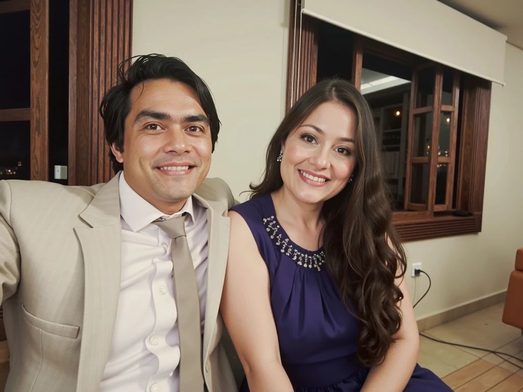 They are posing for a photo together at a formal event, Casal feliz, momma and papa, david rios ferreira, par, In Sao Paulo, by Almada Negreiros, Lovely couple, edu souza, by Maria Helena Vieira da Silva, Directed by: Nandor Soldier, andrea rocha, imagem de perfil, coluna, Foto realista, Sandra