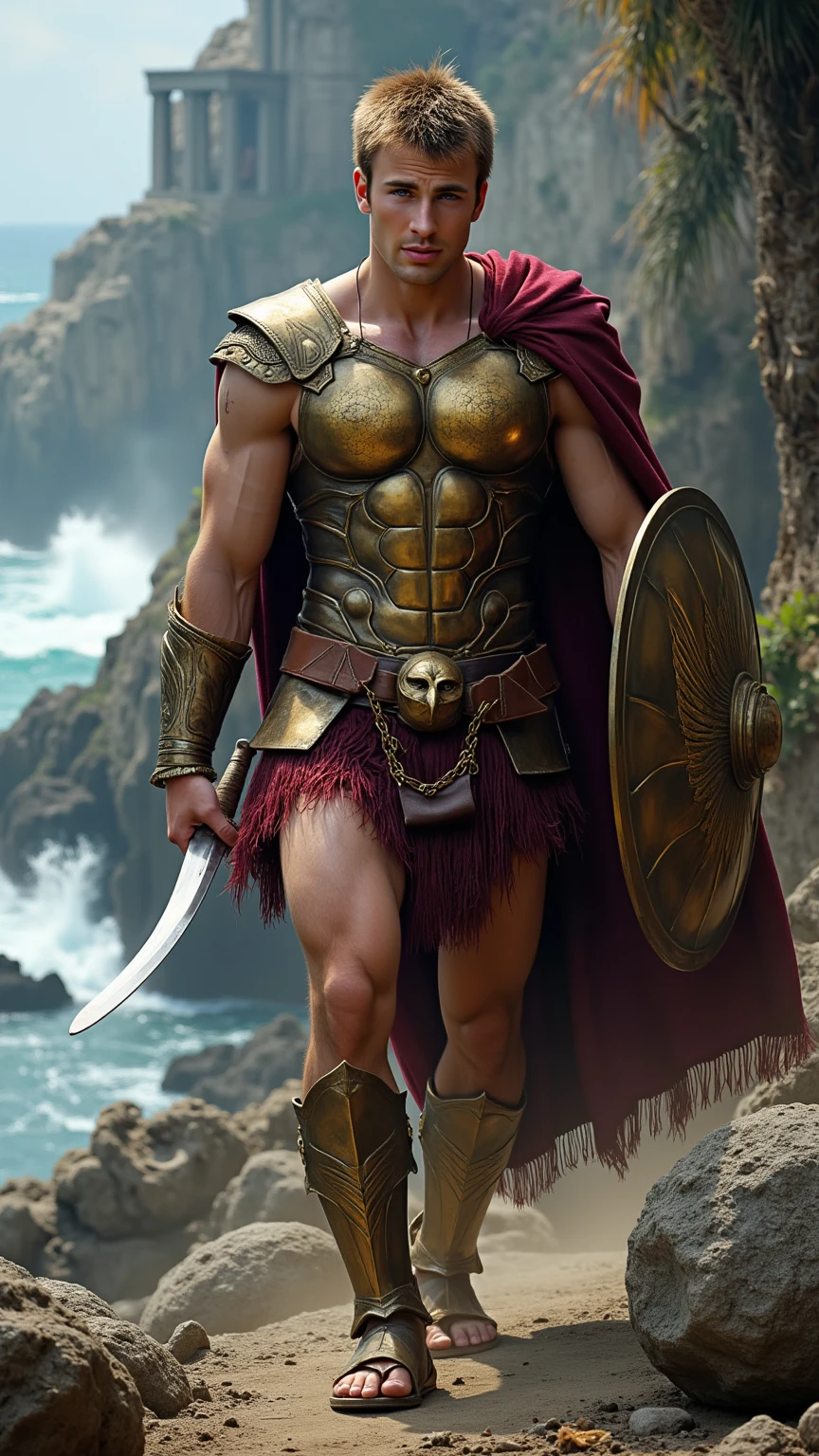 ((Jason Momoa)) as Drogo, an east barbarian, long braid, long beard, naked torso, boots, standing, in the desert, (1man), (solo), (full body view), beautiful detailed glow, detailed, cinematic light, intricate detail, realistic, highres, detailed facial features, high detail, sharp focus, smooth, aesthetic, extremely detailed, stamp, octane render