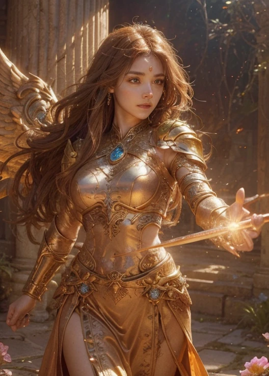 (surrealistic), (hight resolution), (8K), (ighly detailed), (beatiful detailed eyes), (top-quality), (ultra-detailliert)、intricate detailes、
1girl in、fullbody image、(Goddess of battle、Beautiful woman full of power、hali々and has)、perfectly proportions、big eye:1.5、Pretty eyes、Bewitching、Sexy Woman、爆乳、big breasts thin waist、nabel、Crotch gap、thighs thighs thighs thighs、beautiful countenance、A detailed face、Perfect figure:1.4、(shinny skin), (cleavage of the breast)、length hair、the wind、Red BRA、 long ugly hair, (Brown hair:1.3)、Look at viewers, Wearing complex red super armor、Clear focus:1.2、Lightning Effect、Ultra-detailed large crown adorned with jewels:1.2)、Colossal tits、oppai、Translucent sexy underwear、I see the purple flag、Gemstones with intricate details、(Ultra-detailed yellow armor adorned with jewels:1.3)、diffuse lighting、Valhalla Valkyrie、(Realistic lighting)、Illuminate your face、Lights from the front、Shine a light on your face、