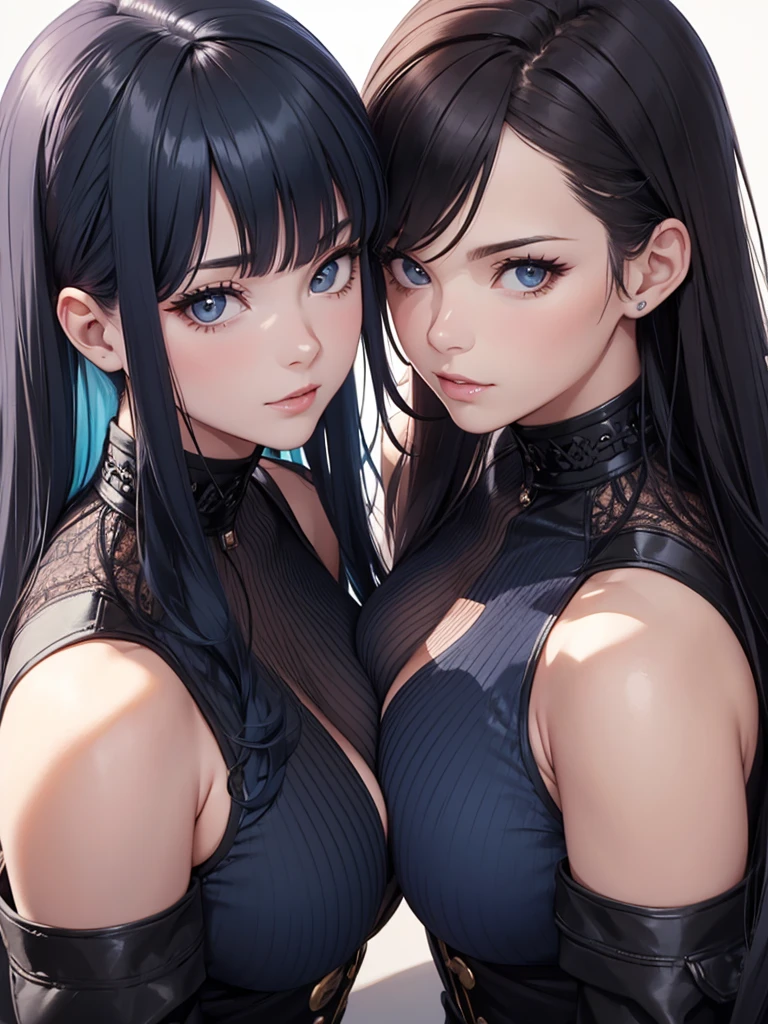 (8K, Best Quality, Masterpiece, Ultra High Resolution) Single Girl, 1 Girl,18 Years Old, Cute Eyes, Face Details, Blushing, Black Hair, Long Hair, Hair Buns, Blue Eyes, Pale Skin, Skinny, Black Dress, Fitted Necklace, Apartment, Best Quality, Upper Body, Looking at the Viewer, Facing Viewer, Close Up
