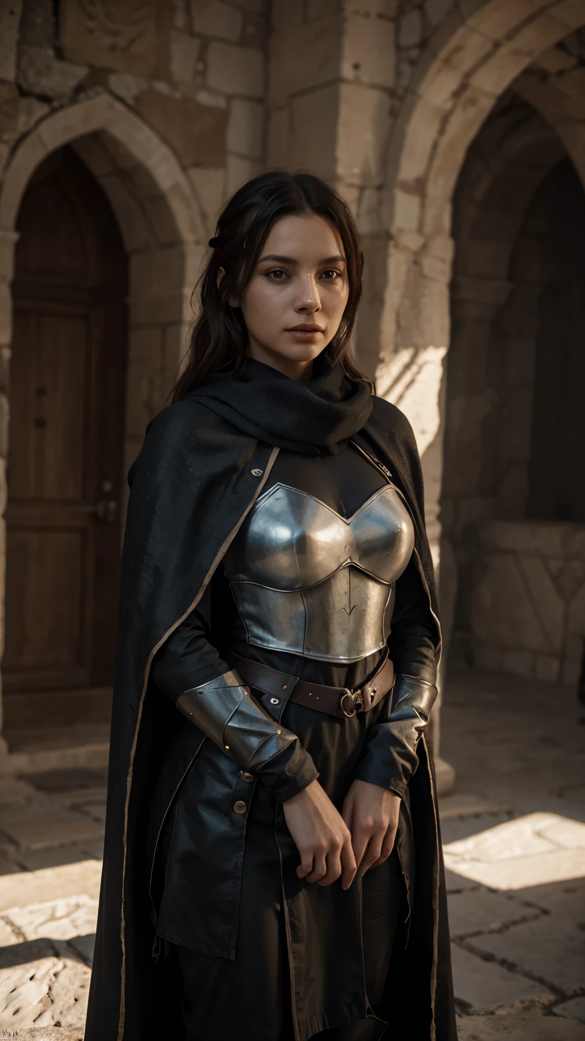 (Name: Isabella de Valois), American Millitary Outfit, Big breast size, Pretty, Detailed Face, Realistic, Perfect Eyes, Nice Hair, Half Body