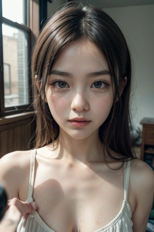 Best Quality, Masterpiece, Ultra High Resolution, (Realisticity: 1.4), Original Photo, 1Girl, Mature, Blue Top, Cinematic Lighting