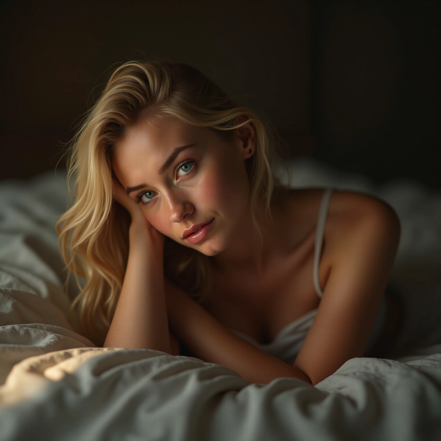 super realistic, highly detailed, sexy, young,european blonde platinium, medium breasts, blue eyes, 2, iPhone 14 Pro Max camera, Merger_mati_catentes, (twilight:1.2) , (soft lighting:1.2), (room bali :1.2), photorealistic, raw, textured skin, skin pores, intricate details, epiCRealism