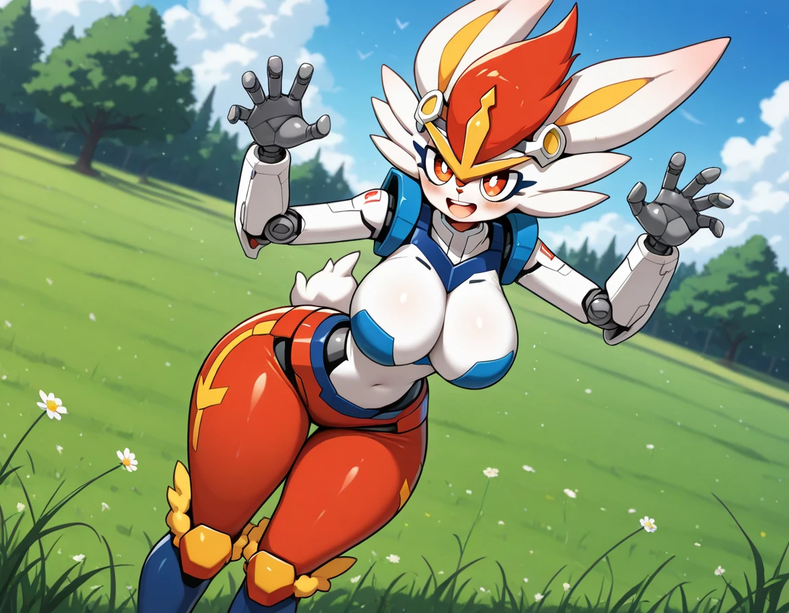 score_9,score_8_up,score_7_up, source_furry, a (male lucario Pokemon), sex, he is getting fucked by a (female cinderace pokemon), cowgirl position sex, outdoors, they are marked, ahegao, tall and slender bodies, kemono style