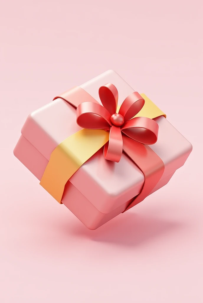 Cute gift box, bow packing tape, blind box toys, glossy and delicate, clean background, 3D rendering, best quality