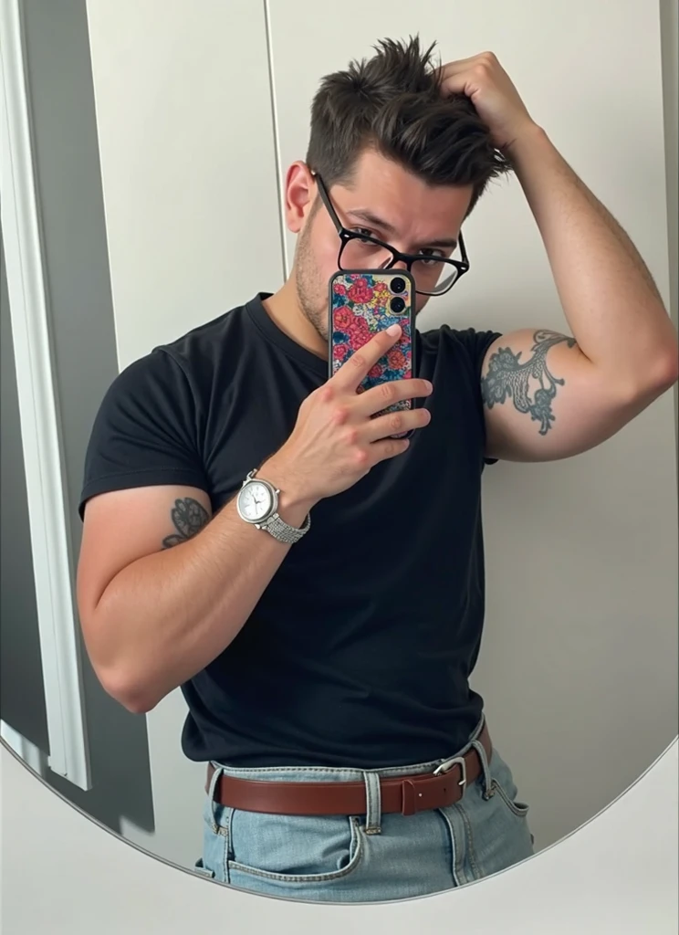 Six packs, sexy clothes, punk background