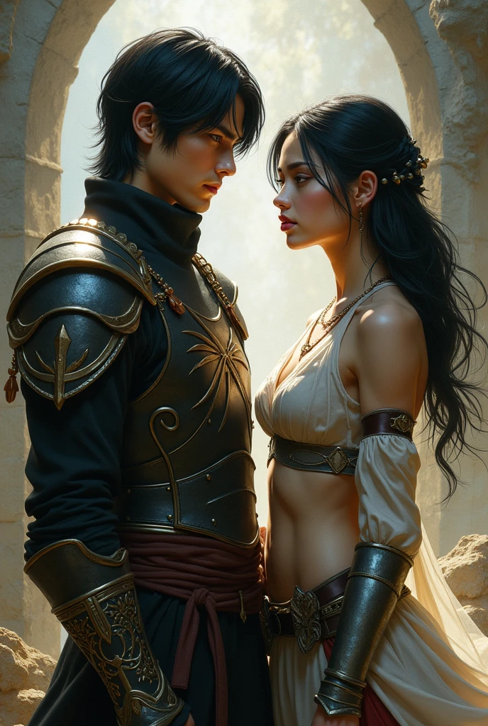 masterpiece. detailed epic fantasy oil painting. 4K. dark environment. A beautiful pair of twins Rey Skywalker. sparkling brown eyes. sporty. silver belt, boots. stylish leather costume, ripped latex jeans. tactical boots. Summer heat. leaning against the wall in the spaceship. . complicated spaceship interior, Labyrinth, Subscribe to, Luis-Royo-Stil. Background her twin sister. embrace, looking at each other gently. sweet kiss on the cheek. corresponding kiss on the cheek.