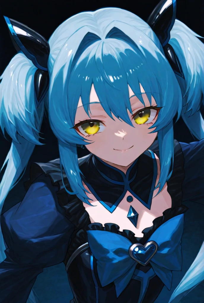 koshkodevochka, Light blue hair, light blue eyes, 2D art, In a vampire costume, Halloween, smiling, Interesting composition, interesting pose