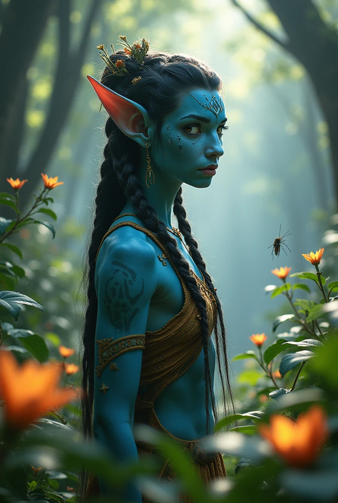 Kiri (from avatar: the way of water) in the forrest,