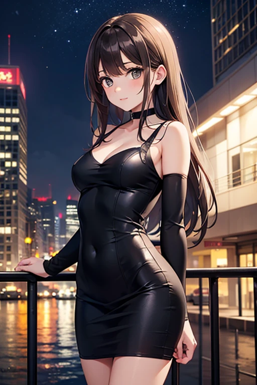 (((professional: step by step, considering even the smallest detail god level final result))): "Zettai Ryouiki, with medium light brown hair and two pigtails above her ears, 50% Revealing clothing, Show skin, ((Rave short shirt, very Low-cut shirt, Rave cowboy miniskirt, Visible thong straps)), (with a rave outfit:1.2, 30% Rave clothing), (Detailed outfit, Detailed clothing), (sexy walking pose), Solo focus, embarrassed, centered, Scale to fit dimensions, Rule of thirds, ((Night view)),(cyberpunk night street Background: 1.3, dark sky, alley, lonely alley, clouds thick, Background with intricate details), (Best quality),(high resolution),(Sharp focus),(full intricate details),(Very high quality artwork),(very fine 8K CG),((perfect piece) ), (((Masterpiece))), illustration, vibrant colors, high contrast, selective lighting, double exposure, HDR (high dynamic range), Post-processing, Background blur, transparent drees"