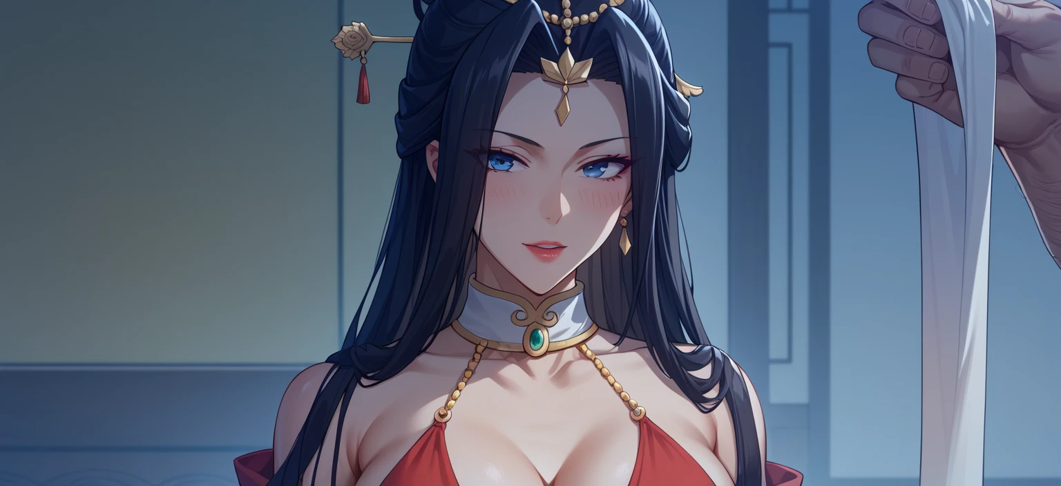 Black Hair, Immortal, Beauty, Royal sister, Stepmother, Gold Taoist robe, Phoenix Coronet, Hair Bunch, Phoenix Sense, Beautiful breasts