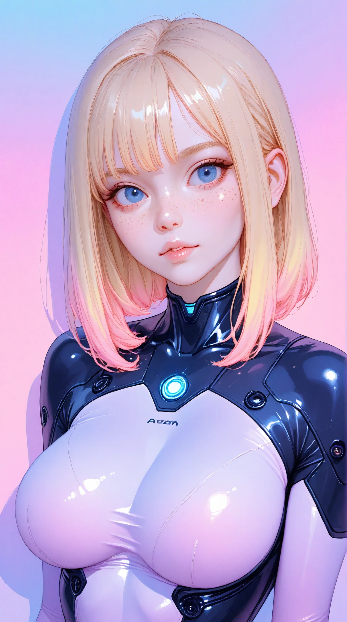 girl, white bodysuit, blonde, blue eyes, Hyper Realistic
