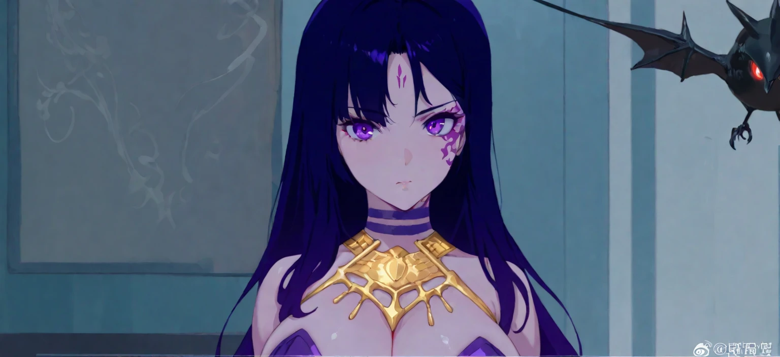 (((Masterpiece))), (((Best Quality))), ((Super Detail)) , (An extremely fine and beautiful lady: 1.4), long raven hair, fingernails. Beautiful detail , highly detailed, beautiful eye detail, two colored pupils, Amethyst and diamonds texture, beautiful light detail, detailed light, shiny skin, shiny hair, Indifferent expression, intricate detail, x movie angle