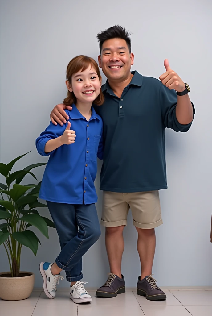 Cute father and daughter cartoon pic