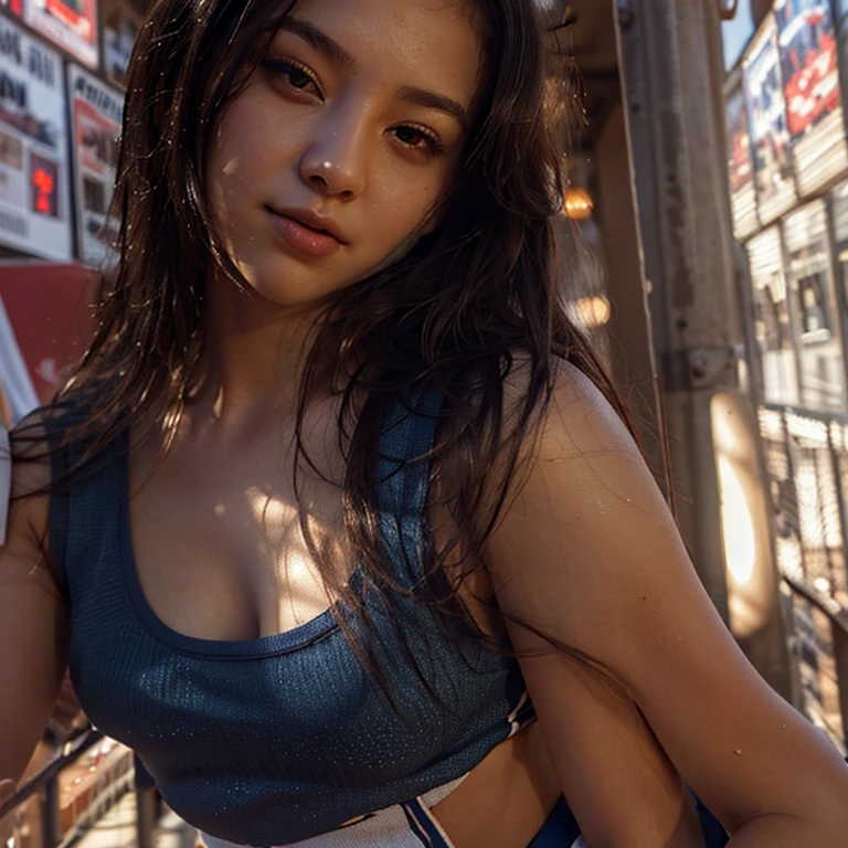 A phenomenal realistic RAW photo of {20yr old VinaSky), naughty smile, (straight|layered|long hair, long|straight bangs), wearing a {((cheerleader uniform, (halter-top: thin_nylon|nearly_see-through|skintight|tiny|crop-top, /team_name:SLUT/)/(pleated microskirt)/(sneakers) hair accessories))}, she’s a horny college coed, sitting provocatively, her legs spread wide open, facing the viewer, sitting on a stool beside the counter in a crowded coffee shop in West Palm Beach, looking at the viewer, sexually teasing the viewer, she’s begging the viewer to fuck her and impregnate her, (Braless, hard nipples, busty|upturned|big breasts, sexy makeup, lipstick, horny|sexually-aroused|lustful, ovulating, sticky|wet pussy)}, (iPhone live photo, 128MP, 10K candid picture, masterpiece_photorealism, epicrealism, realistic:1.5, photon mapping, subsurface scattering, intricately detailed, extremely detailed, highest-res, absurdres:2.0, ((from in front, from below, upskirt, wide-angle dynamic shot, full body photo)), nsfw, unreal_engine, frostbite_engine, onlyfans, candid porn, upskirt), ((dawn, perfect lighting)), (focused on the viewer, solo focus),