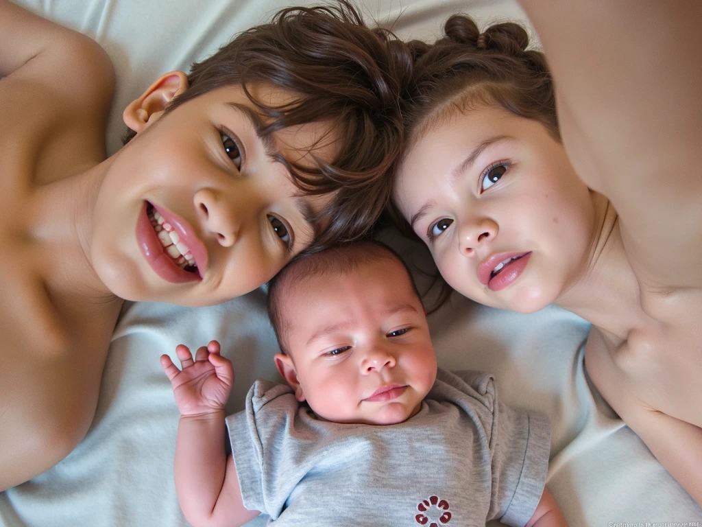 one boy twins with open smiling eyes