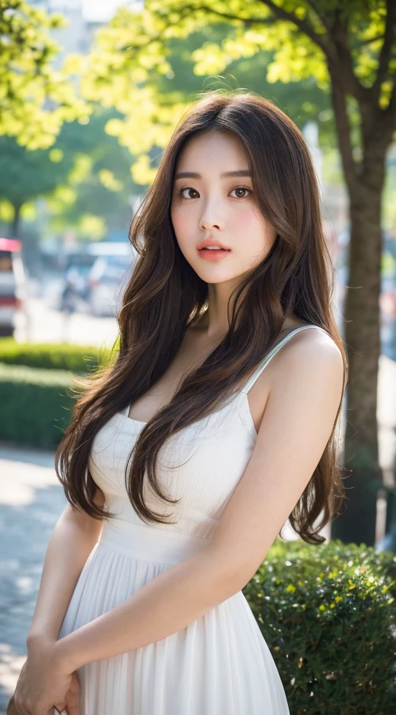 1 Girl,stairs,Soft Light,Chinese Beauty,Tight Fit,dress,,Dark-haired,long hair