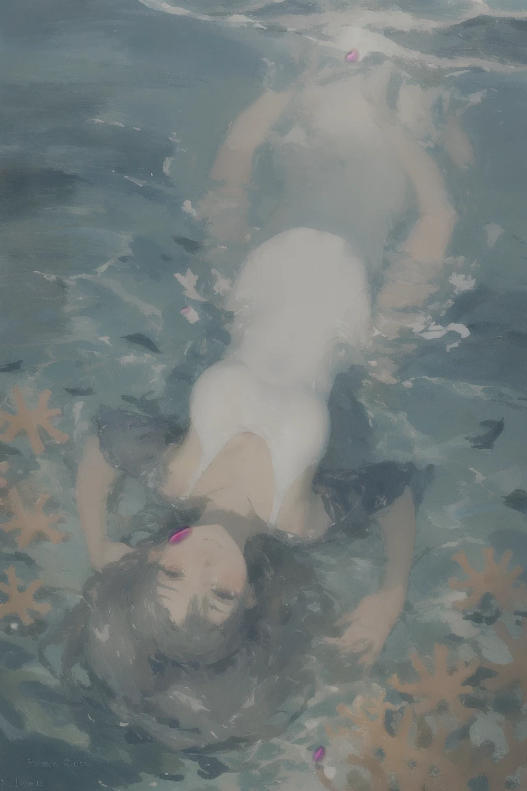 there are two people swimming in a pool with a moon, float under moon light at night, float, floating under water, a still of an ethereal, floating, floathing underwater in a lake, underwater photography, floats underwater in the sea, still from a music video, floating drowned, floating in water, rinko kawauchi, swimming across the universe