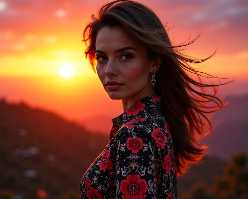 best quality, masterpiece, Ultra-high resolution, Super beautiful face, Pure body, Clearly visible pores, (Smile:0.8), (realism:1.5), original photo,, Low profile, Cold Light,Suit,22-year-old Swiss woman,City background,Holding a national flag
