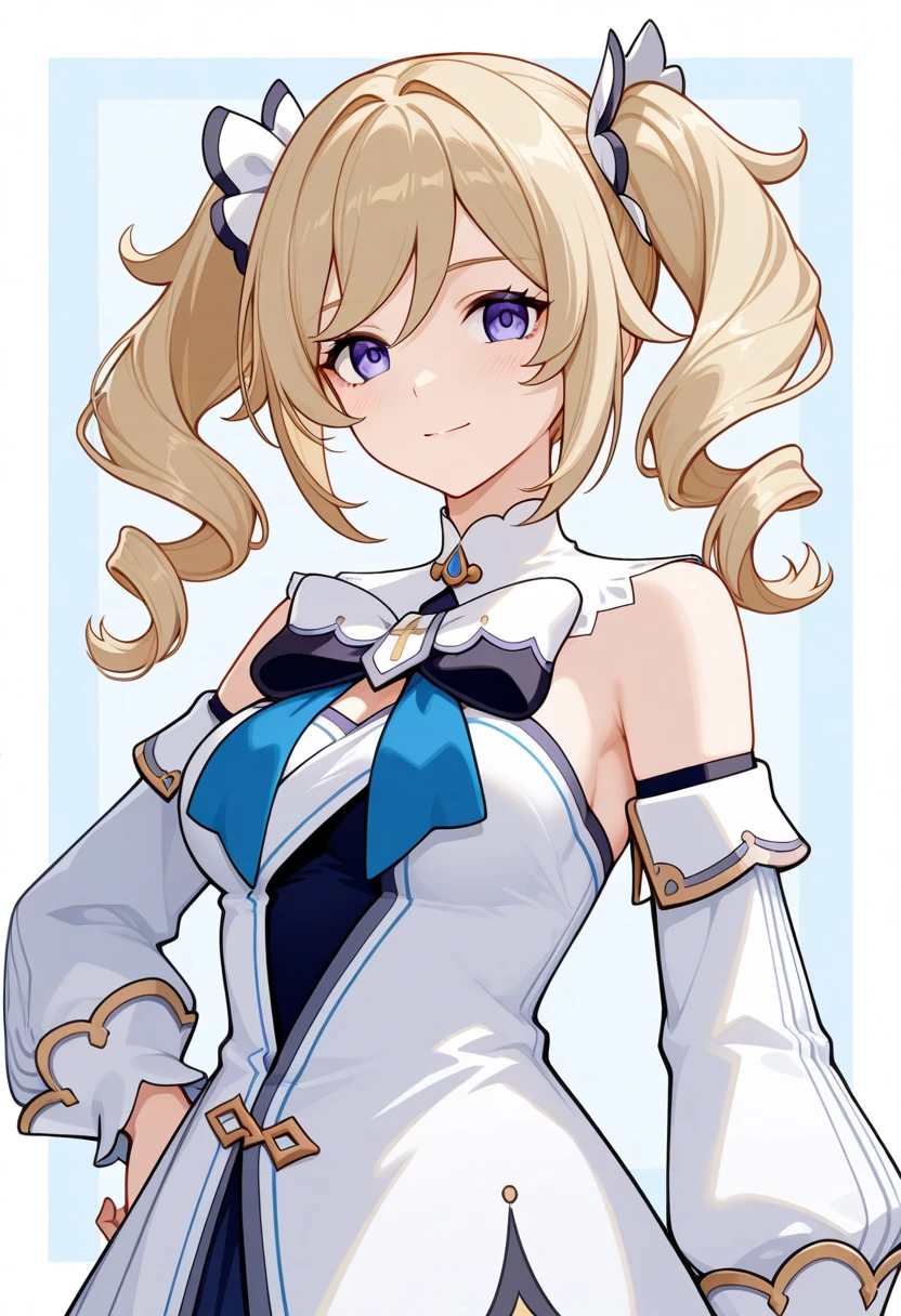 Super detailed,(highest quality),((masterpiece)),(High resolution),very,barbara, 1 girl, chest, alone, pantyhose, animal ears, Bunny ears, gloves, playboy bunny, twin tails, leotard, smile, looking at the viewer, white gloves, white leotard, white background, bare shoulders, arm support, elbow gloves, fake animal ears, medium chest, simple background, Removing the collar, covered navel, wrist cuffs, thighband pantyhose, sitting, strapless, cleavage, closed mouth, strapless leotard, blush, hair ornaments