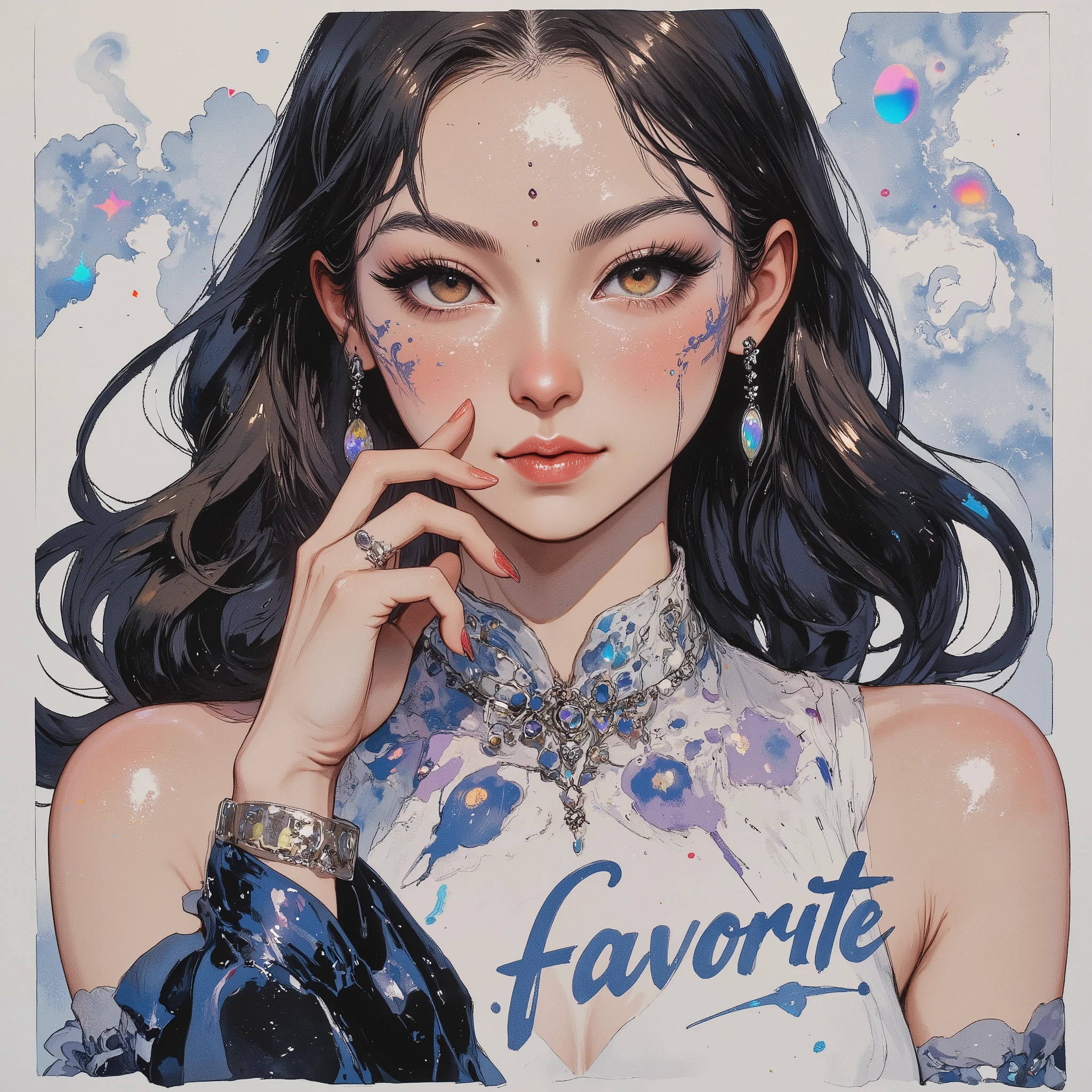 (((article, "Thank you for 6K favorite ", Add text"Thank you 6K favorite", holographic big font))) {x},(best quality)))、(super high image quality)、(Super Detail)、(detailed description)、(Best CG ))、(masterpiece)、ArsMJStyle、(Zen ink wash painting)、(1girl,1girl is lamia),(news style:1.4),ランダムなシチュエーション,ランダムなアングル