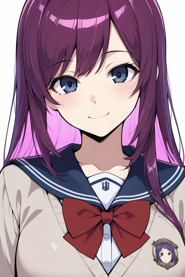 Kawai girl upper body (holding a blank paper viewing it to the viewer: 1.5)