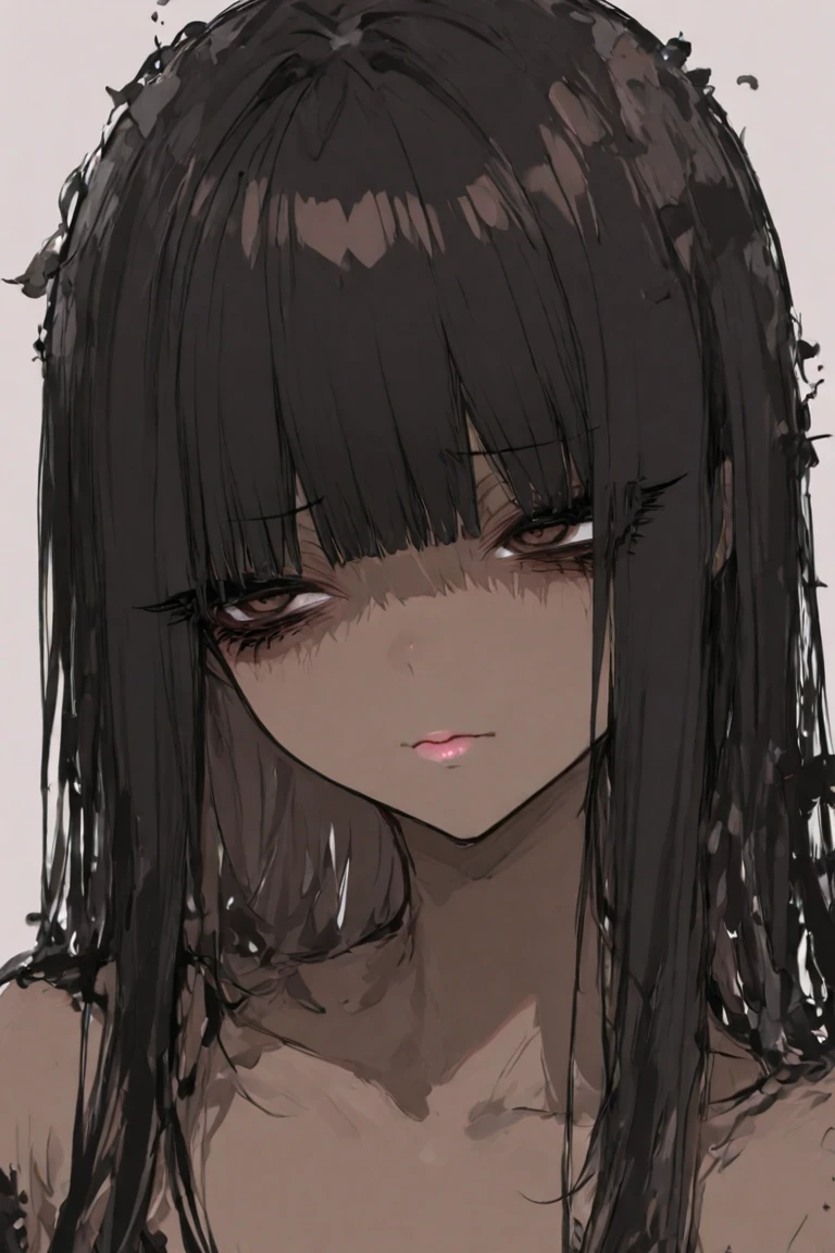 One Girl, (Iris:1.3),A triumphant look、View from above、Black Hair, pubic hair, break (Grey Shirt:1.5), (Black see-through underwear:1.3), Plain underwear, Huge breasts, naked, Exposed Skin,Place your hands on your knees, return, Hip, break (White Background:1.2), Black Theme、夜 break looking at viewer, break (masterpiece:1.2), highest quality, High resolution, unity 8k wallpaper, (shape:0.8), (Beautiful details:1.6), Highly detailed face, Perfect lighting, Extremely detailed CG, (Perfect hands, Perfect Anatomy),,Anime Style、sketch、Eye contour、Beautiful back、Panic pose、Muscular pussy、Spread your legs