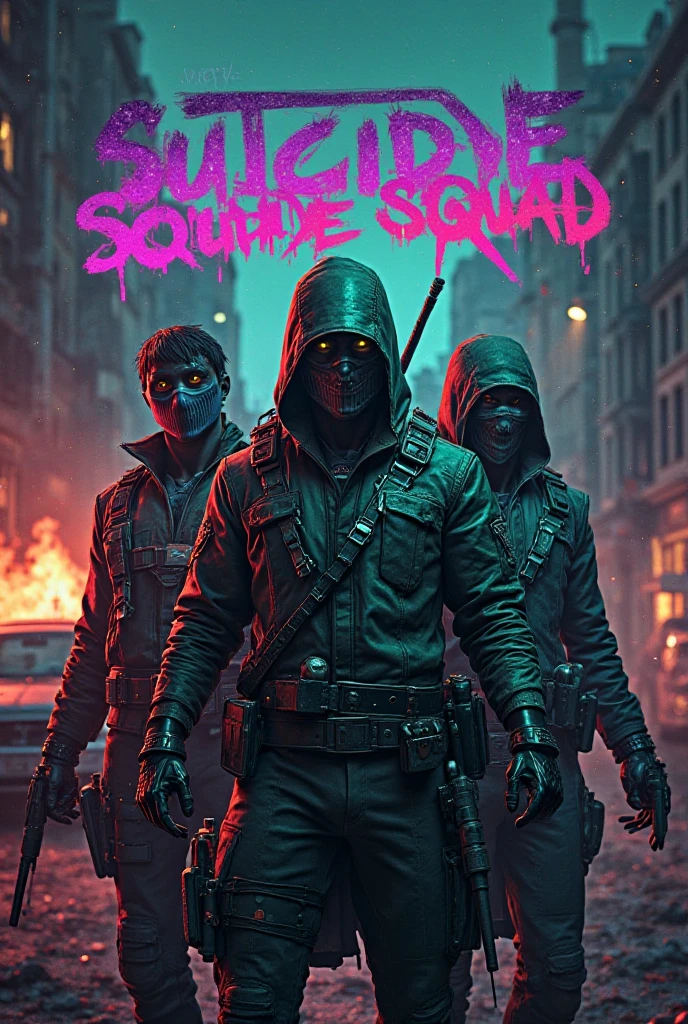 Use the initials N.S., o nome Necropolis Squad, Marvel characters and create a logo.