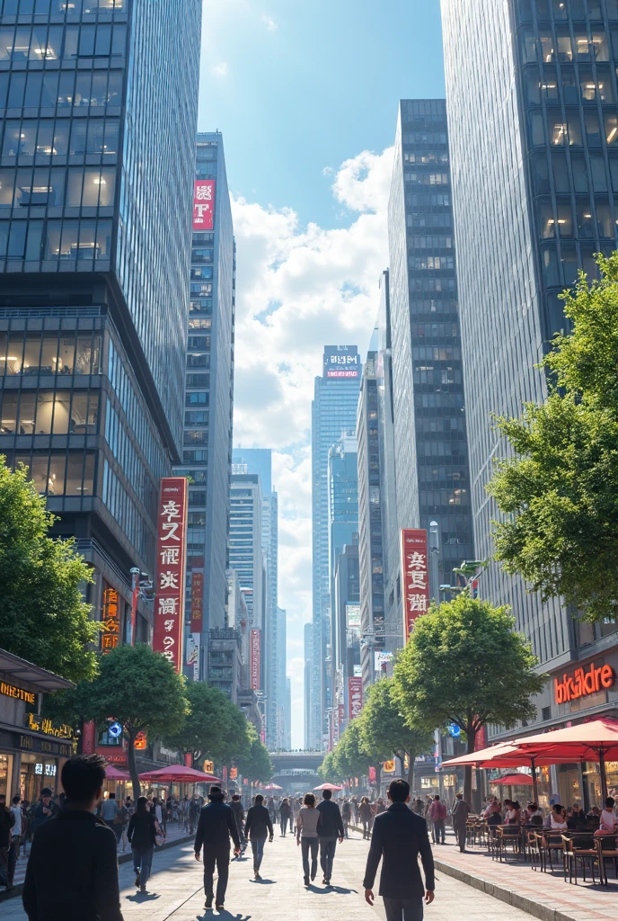 araffature of a city street with tall buildings and a tall tower, japanese downtown, tokyo street cityscape, in tokio, toyko, tokyo street background, tokyo city, tokyo japan, tokio futuristic in background, tokio, tokyo street, in the streets of tokyo, photo taken with sony a7r, tokyo - esque town