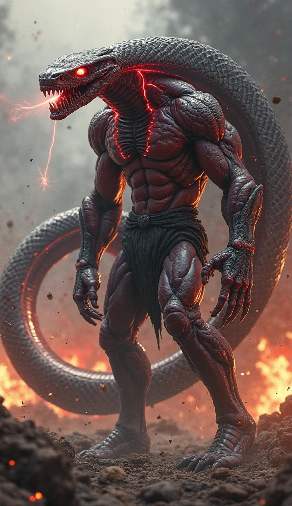 realistic image of a demon, defined muscle body, delgado, 1, blood red skin, T pose, without light color background