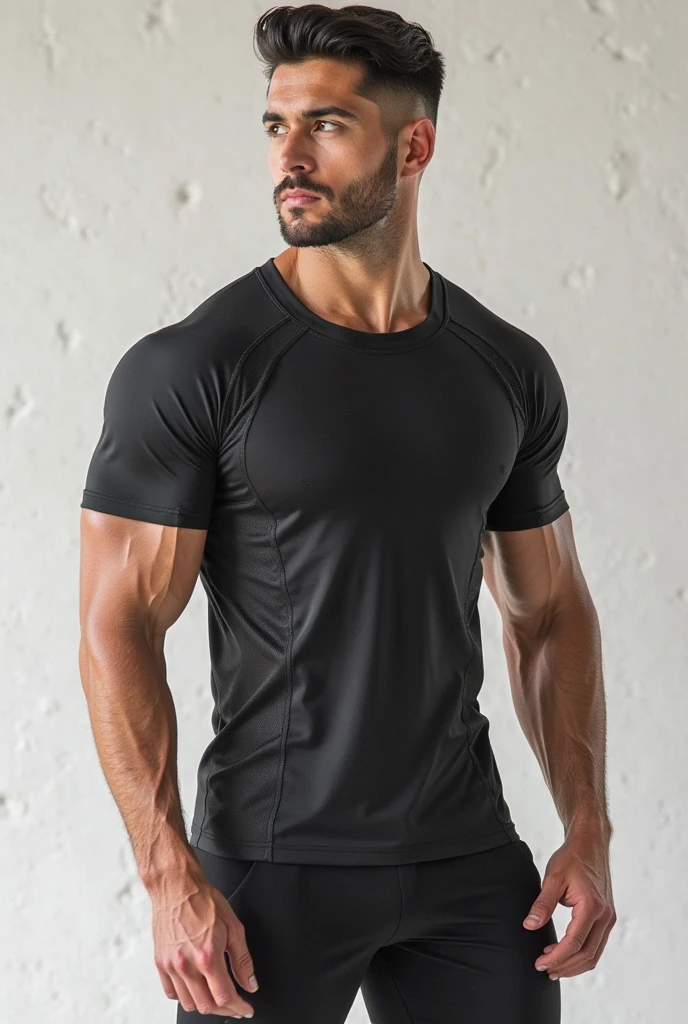 man , Brown t-shirt, jeans, black short hair , outdoor , cute smile , หน้าhandsomeแบบเกาหลีสมจริง , modest muscles , Masterpiece、High resolution、Surreal、detailed face、alone、man、Glowing skin、(Asia)、handsome、tall building background