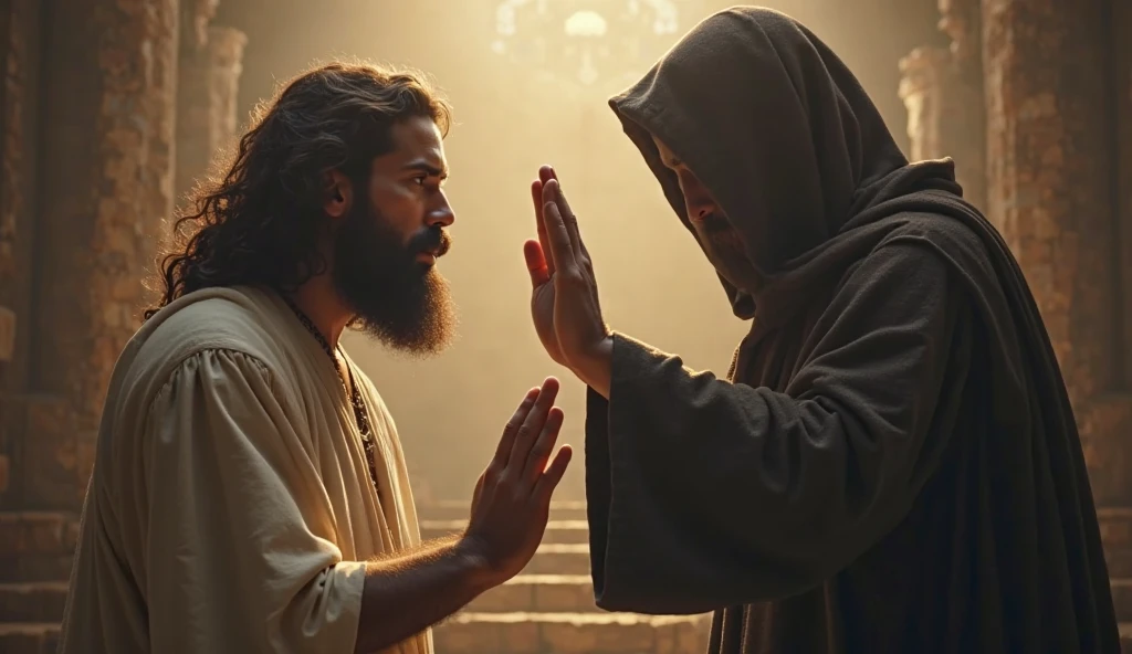 center image:



Paulo in two moments:stalker: Severe expression, Dark clothes, frown, holding stones/swords (simbolizando persecution).

apostle: serene face, white robes/clear, hands in prayer position, divine light around (symbolizing faith). Close up em Paulo: 

tears in the eyes (optional), representando arrependimento e conversion. stylised illustration: conveying timelessness of the story. Additional Elements: lightrays (Divine Revelation). scenes: Paul stoning Stephen (persecution).

Paul falling from his horse on the road to Damascus (conversion).

Paul preaching to crowds (apostleship).  Color Combinations:



swirly vibrant colors: yellow, orange and blue to capture attention and convey Paul&#39;s epic journey. objective:



Attractive and impactful thumbnail that captures the public&#39;s attention and awakens curiosity about Paul&#39;s story.